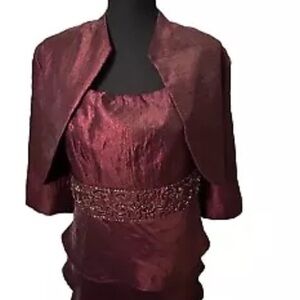R&M Richards Purple Semi Formal Dress with Jacket,‎ Size 18.